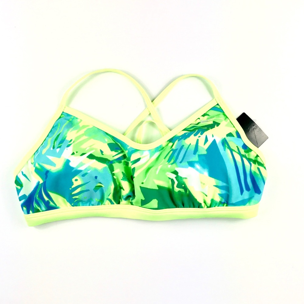 Nike Women's Green Print Sports Bikini Top